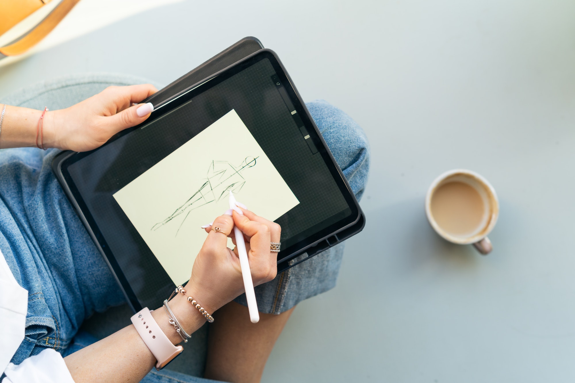 Fashion illustrator at work